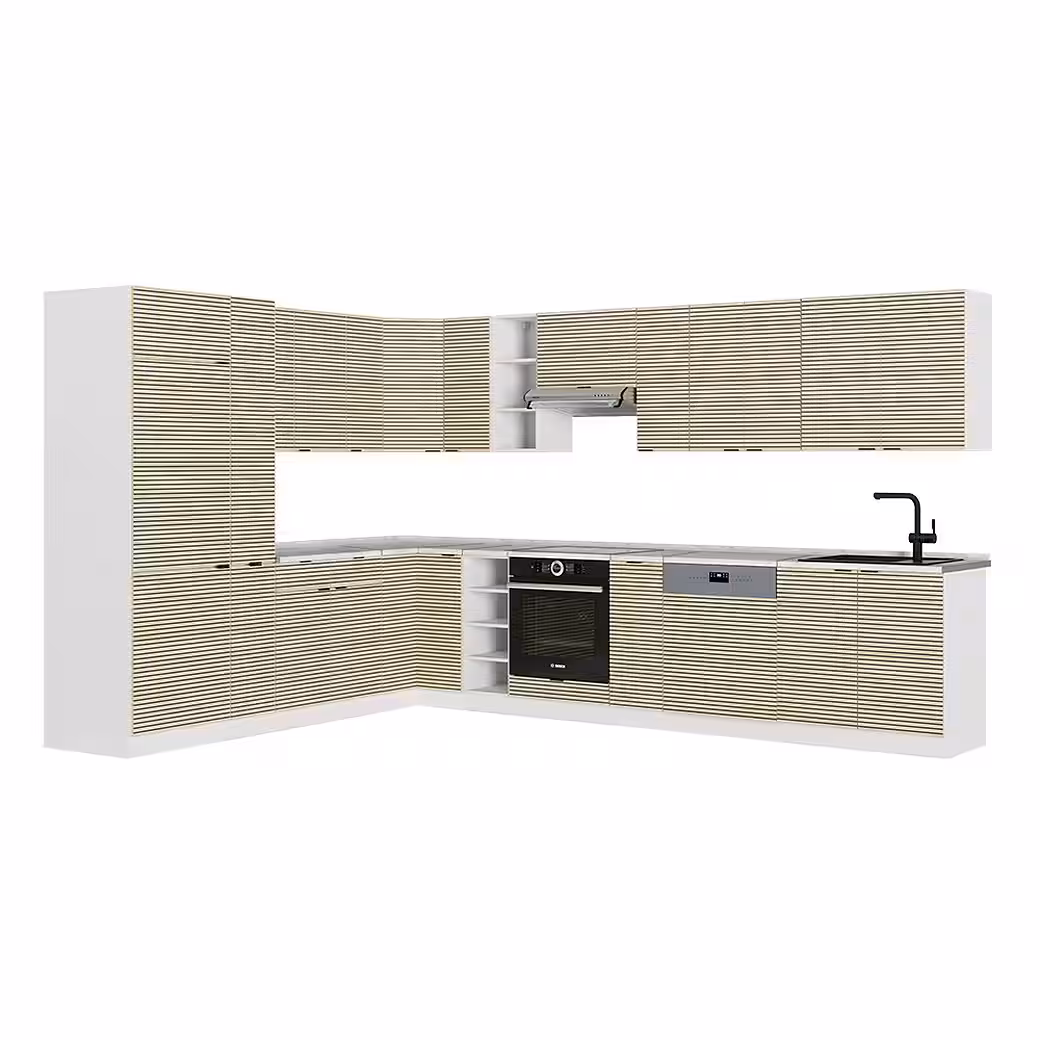 Vicco Winkelküche Fame-Line, Weiß Hochglanz/Weiß, 257x347 cm ohne Arbeitsplatte – Image 2