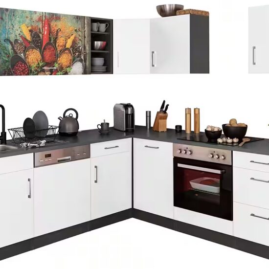 KOCHSTATION Küchenzeile KS-Paris – Küchen mit einzigartigen Fotomotiven auf den Fronten, Stellbreite 220/220 cm, wahlweise mit E-Geräten, mit Motivdruck – Image 9