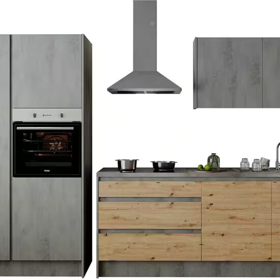 BASIC by Balculina Küchenzeile Isis B/T/H 335x60x210 cm, Breite 273 cm, wahlweise mit E-Geräten und Induktionskochfeld – Image 2