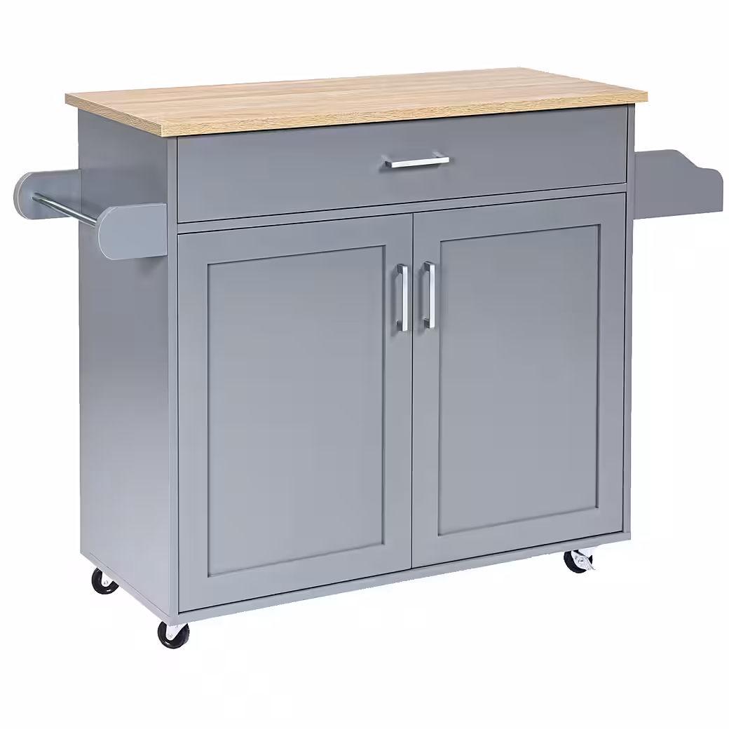 COSTWAY Küchenwagen, Servierwagen mit Arbeitsplatte & Handtuchhalter, Rollen – Image 5