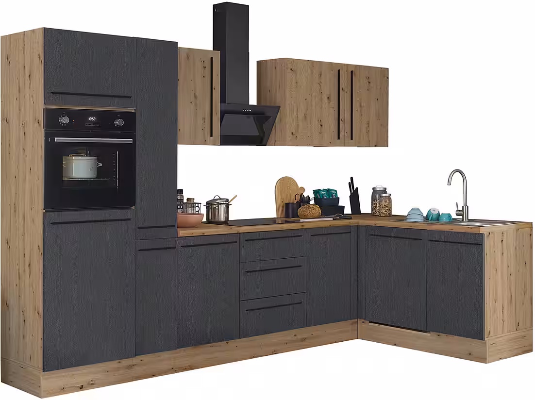 KOCHSTATION Winkelküche Florida, Stellbreite 310x175 cm, wahlweise mit E-Geräten, mit Softclose für Türen und Schubkästen – Image 9