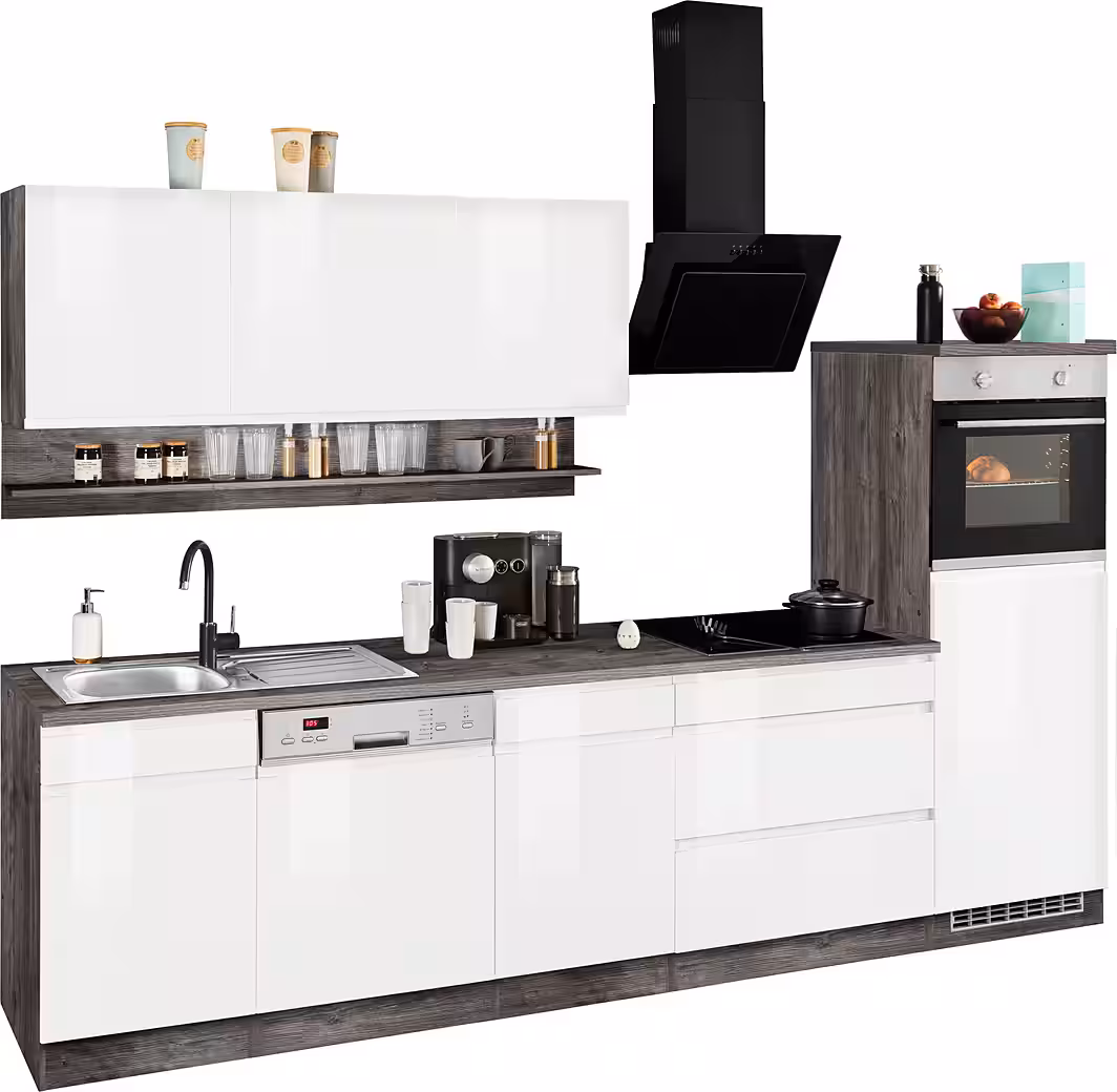 KOCHSTATION Küchenzeile KS-Virginia,neu in verbesserter Ausführung, Breite 300 cm, Soft-Close, wahlweise mit E-Geräten – Image 3