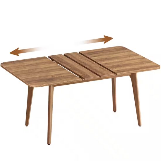 VASAGLE Esstisch Ausziehbarer Ess- und Küchentisch, mit erweiterbarer Tischplatte, 120 kg belastbar, schlichtes Design – Image 2