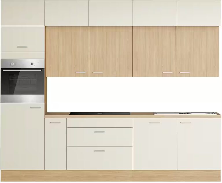 KOCHSTATION Küchenzeile KS-Lucy wahlweise mit Induktionskochfeld mit integriertem Dunstabzug, Breite 300 cm, Soft-Close, inkl. Zubehör, wahlweise mit E-Geräten