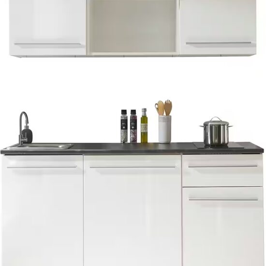 BASIC by Balculina Pantryküche Jazz Singleküche, Breite 160 cm, wahlweise mit E-Geräten und Mikrowelle – Image 10
