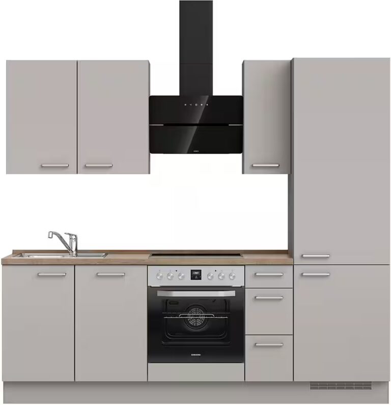 nobilia® Küchenzeile "Touch II", NEU: individuell anpassbar mit gratis Profi-Beratung, vormontiert, Breite 240 cm, Ausrichtung wählbar, wahlw. mit E-Geräten