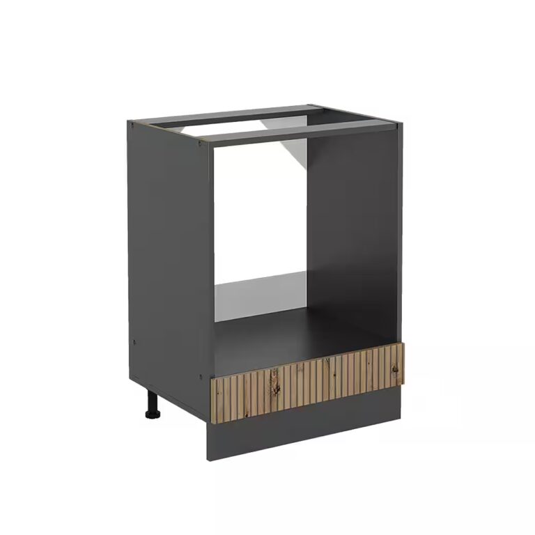 Vicco Herdumbauschrank R-Line, Schwarz Hochglanz/Anthrazit, 60 cm ohne Arbeitsplatte (1-St)