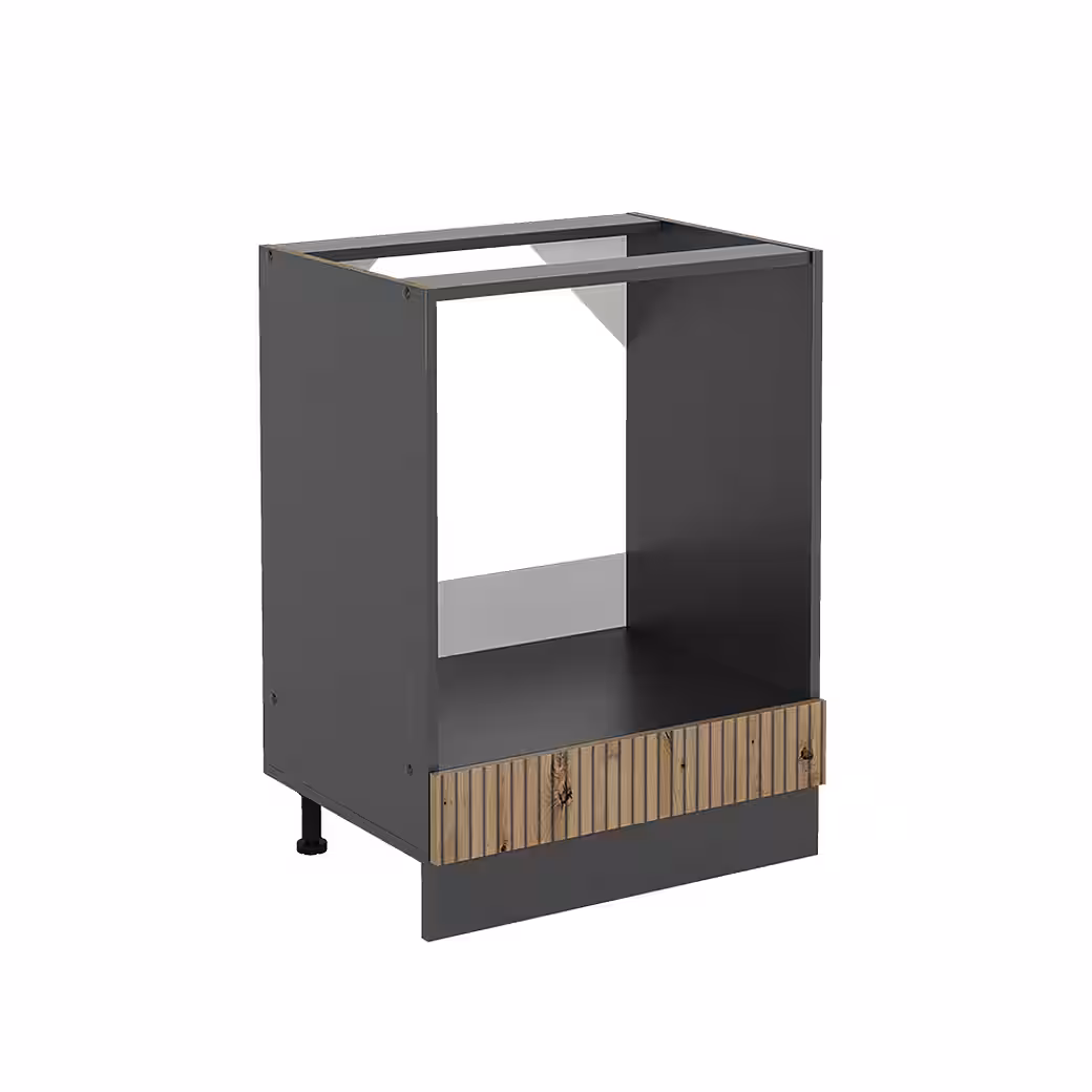 Vicco Herdumbauschrank R-Line, Schwarz Hochglanz/Anthrazit, 60 cm ohne Arbeitsplatte (1-St) – Image 4
