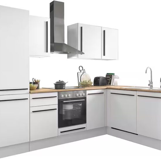 BASIC by Balculina Winkelküche Denver, Küche BxHxT 280/115 x 211 x 60, Breite 280 cm, wahlweise mit E-Geräten und Induktion – Image 1