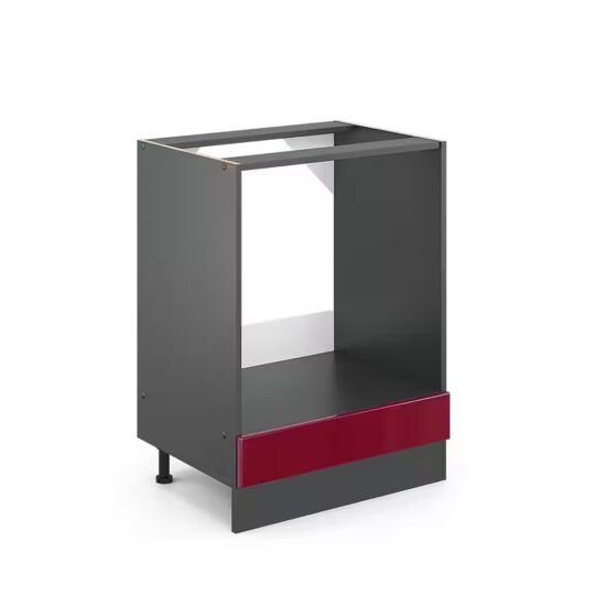 Vicco Herdumbauschrank R-Line, Schwarz Hochglanz/Anthrazit, 60 cm ohne Arbeitsplatte (1-St) – Image 3