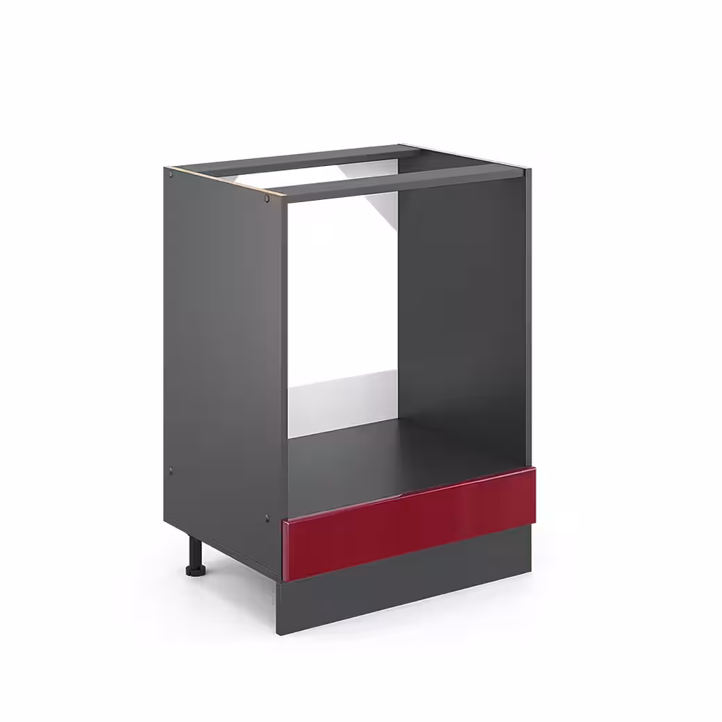 Vicco Herdumbauschrank R-Line, Schwarz Hochglanz/Anthrazit, 60 cm ohne Arbeitsplatte (1-St) – Image 3
