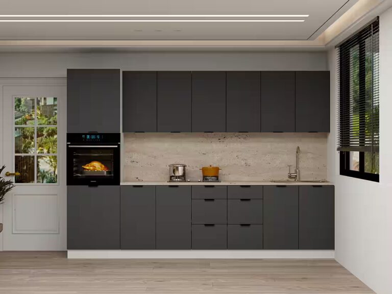 ROYAL24_MARKT Küchenzeile – 300 cm – Lunara – Ohne Arbeitsplatte & Elektrogeräte, (Set), Top Qualität - Modernes Design - Feinste Materialien