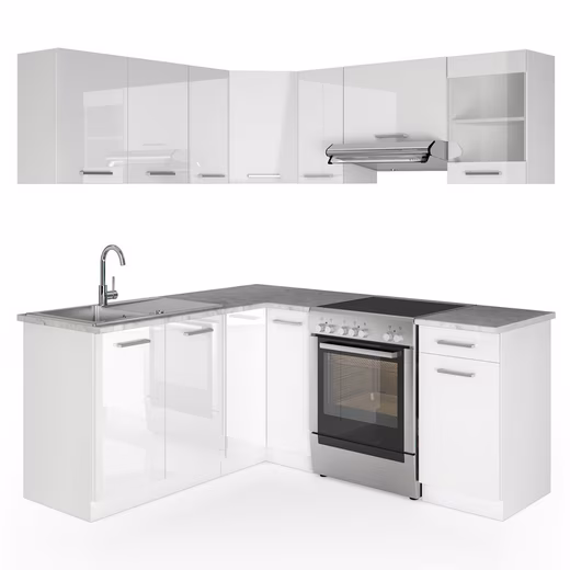 Vicco Winkelküche R-Line, Goldkraft Eiche/Anthrazit, 287 x 227 cm ohne Arbeitsplatte – Image 3