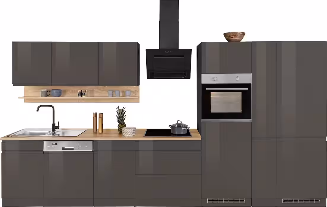 KOCHSTATION Küchenzeile KS-Virginia,neu in verbesserter Ausführung, Breite 390 cm, Soft-Close, mit Glaskeramik-oder Induktionskochfeld – Image 2
