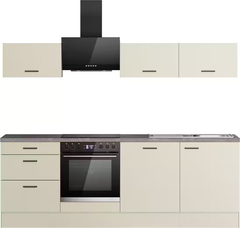 KOCHSTATION Küchenzeile KS-Sion Breite 240 cm, schnelle Montage OPTIsnap, wahlw. m.HANSEATIC-E-Geräten u.Stand Alone