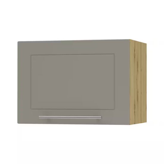 Feldmann-Wohnen Klapphängeschrank Kvantum (W4B/50, 1 Klappe mit Gasdruckdämpfer, innen 1 Fach, 1-St., moderne Matt-Optik, dekorative Fräsungen, B/T/H 50x32,5x36cm) Grau / Weiß Matt – Image 2
