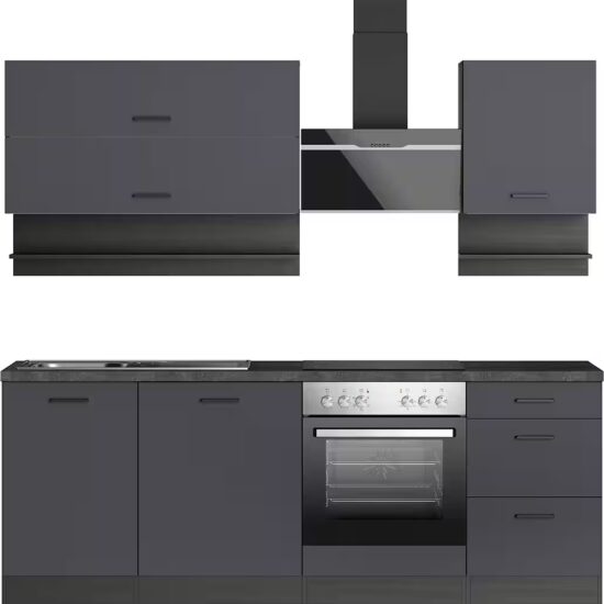 KOCHSTATION Küchenzeile KS-Frieda Breite 220 cm, wahlweise mit E-Geräten, mit 38mm starker Arbeitsplatte – Image 9