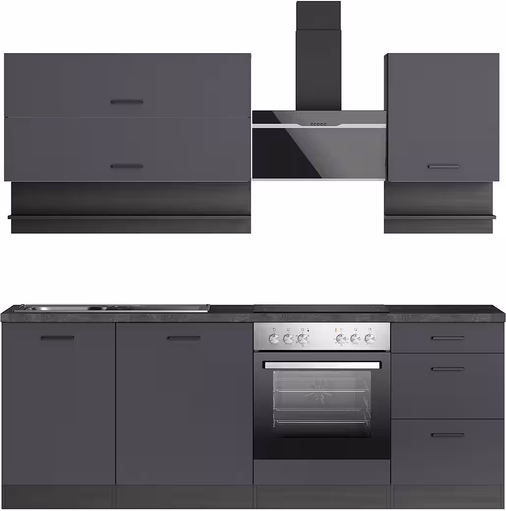 KOCHSTATION Küchenzeile KS-Frieda Breite 220 cm, wahlweise mit E-Geräten, mit 38mm starker Arbeitsplatte – Image 9