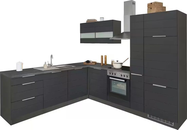 KOCHSTATION Winkelküche KS-Luhe, Stellbreite 240x270 cm, wahlweise mit oder ohne E-Geräten, MDF-Fronten