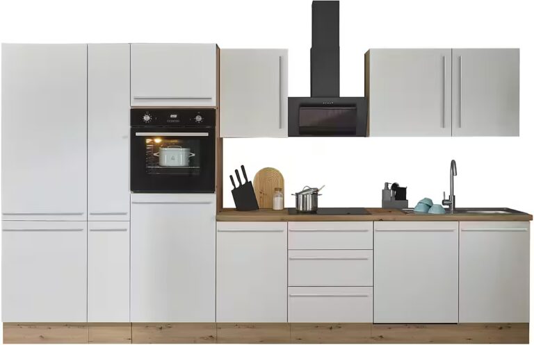KOCHSTATION Küchenzeile Florida, Breite 370 cm, wahlweise mit E-Geräten,Softclose für Türen/Schubkästen