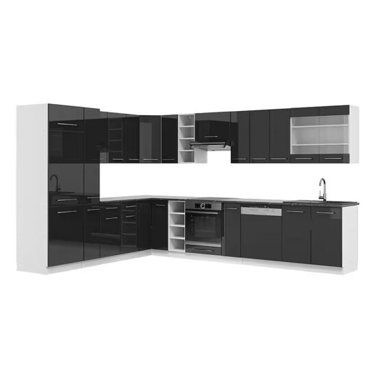 Vicco Winkelküche Fame-Line, Weiß Hochglanz/Weiß, 257x347 cm ohne Arbeitsplatte – Image 3