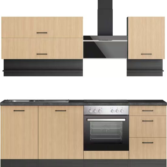 KOCHSTATION Küchenzeile KS-Frieda Breite 220 cm, wahlweise mit E-Geräten, mit 38mm starker Arbeitsplatte – Image 10