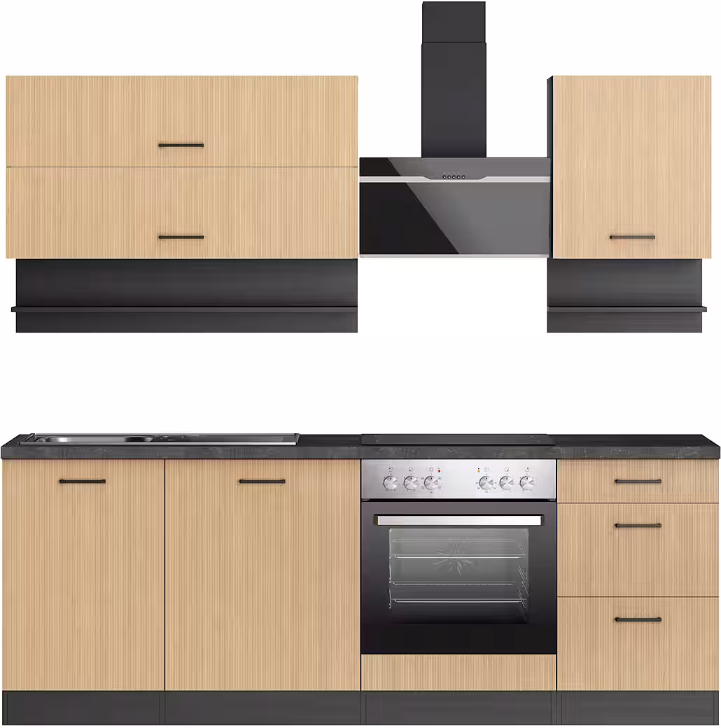KOCHSTATION Küchenzeile KS-Frieda Breite 220 cm, wahlweise mit E-Geräten, mit 38mm starker Arbeitsplatte – Image 10