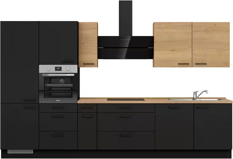 nobilia® Küchenzeile "MIAMI", NEU: individuell anpassbar mit gratis Profi-Beratung, vormontiert, Breite 360 cm, Ausrichtung wählbar, wahlw. mit E-Geräten
