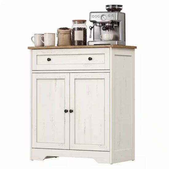 VASAGLE Buffet Aufbewahrungsschrank, Küchenschrank im Landhausstil, Sideboard Küchenschrank im Landhausstil mit Schublade – Image 2
