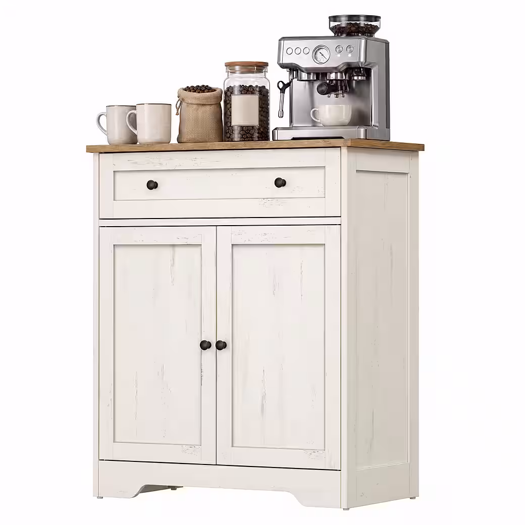 VASAGLE Buffet Aufbewahrungsschrank, Küchenschrank im Landhausstil, Sideboard Küchenschrank im Landhausstil mit Schublade – Image 2
