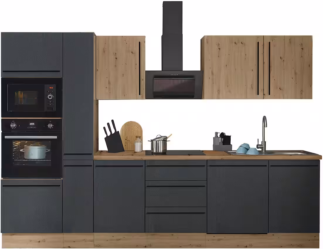 KOCHSTATION Küchenzeile Florida, Breite 310 cm, wahlweise mit E-Geräten,Softclose für Türen/Schubkästen – Image 3