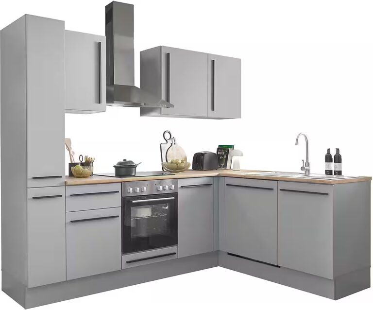 BASIC by Balculina Winkelküche Denver, Küche BxHxT 250/115 x 211 x 60, Breite 250 cm, wahlweise mit E-Geräten und Induktion