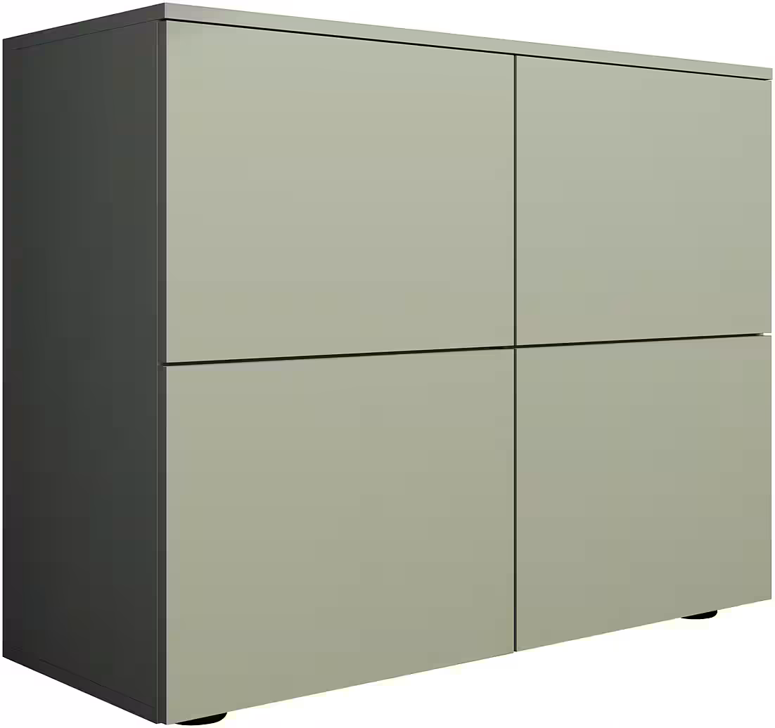 borchardt Möbel Kommode Rova, Sideboard mit 4 Türen, Praktische Push-to-open-Funktion, verstellbare Böden, Breite 93 cm – Image 2