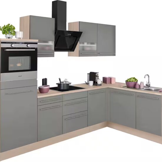 OPTIFIT Winkelküche Bern mit Hanseatic-E-Geräten, Stellbreite 285x175 cm, mit Induktionskochfeld, Soft-Close – Image 2