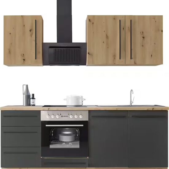 KOCHSTATION Küchenzeile KS-Florida mit 38mm starker Arbeitsplatte, Breite 210 cm, wahlweise mit E-Geräten, Soft-Close-Funktion – Image 5