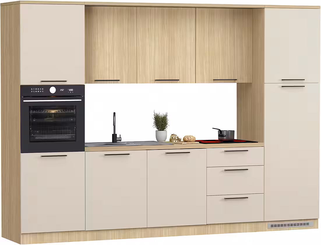KOCHSTATION Küchenzeile KS-Luna, Einbauküche, Zeilenküche, Küchenblock, Breite 300 cm, wahlweise mit Hanseatic-E-Geräten, APL 35mm stark – Image 9