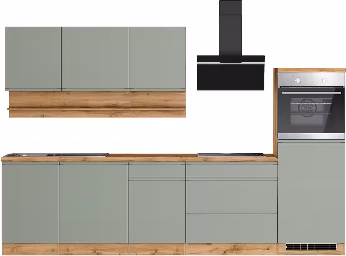 KOCHSTATION Küchenzeile KS-Virginia,neu in verbesserter Ausführung, Breite 300 cm, Soft-Close, wahlweise mit E-Geräten – Image 7
