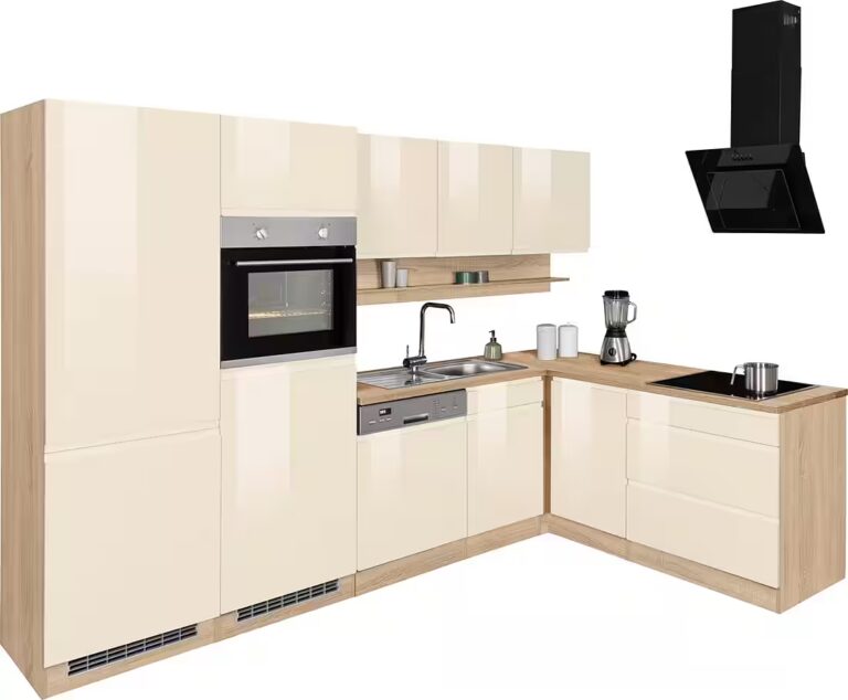 KOCHSTATION Winkelküche KS-Virginia,neu in verbesserter Ausführung, Stellbreite 290/190 cm cm, Soft-Close, wahlweise mit Induktion