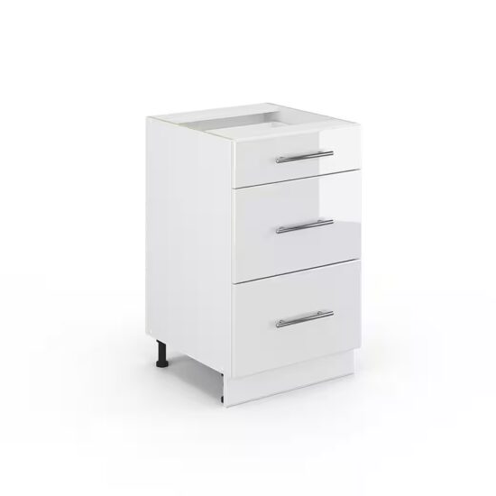 Vicco Unterschrank Fame-Line, Weiß Hochglanz/Weiß, 50 cm ohne Arbeitsplatte (1-St) – Image 2