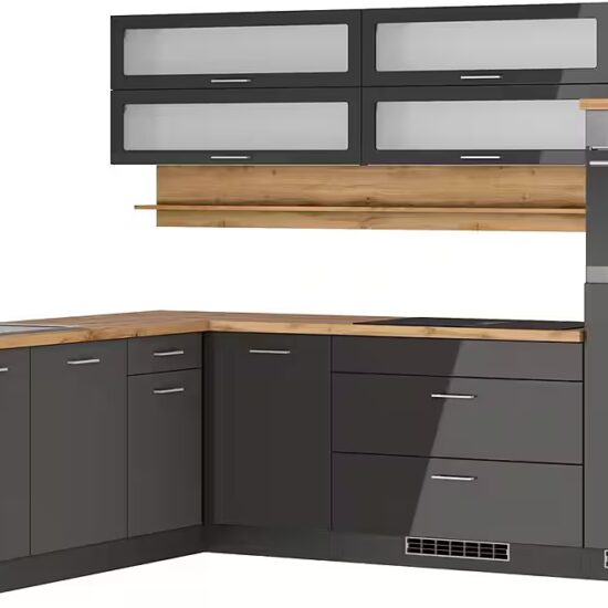 KOCHSTATION Winkelküche KS-Milan, optional mit Muldenlüfter, Stellbr.270/220 cm, wahlweise mit E-Geräten, Kochfeld mit Dunstabzug – Image 9