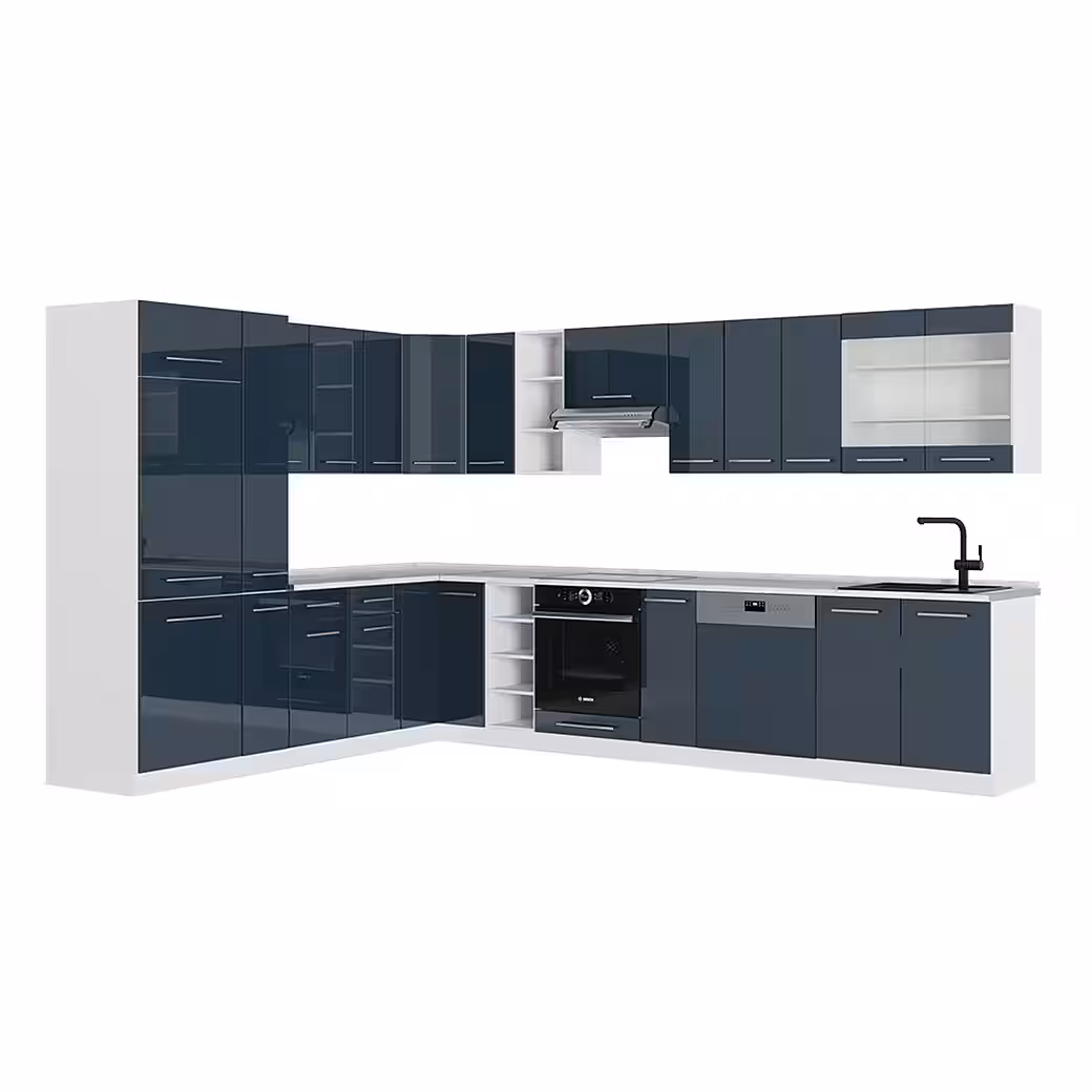 Vicco Winkelküche Fame-Line, Weiß Hochglanz/Weiß, 257x347 cm ohne Arbeitsplatte – Image 6