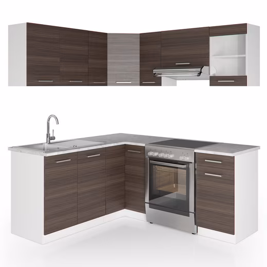 Vicco Winkelküche R-Line, Goldkraft Eiche/Anthrazit, 287 x 227 cm ohne Arbeitsplatte – Image 4