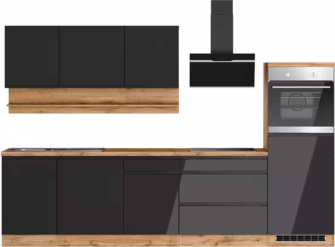 KOCHSTATION Küchenzeile KS-Virginia,neu in verbesserter Ausführung, Breite 300 cm, Soft-Close, wahlweise mit E-Geräten – Image 5