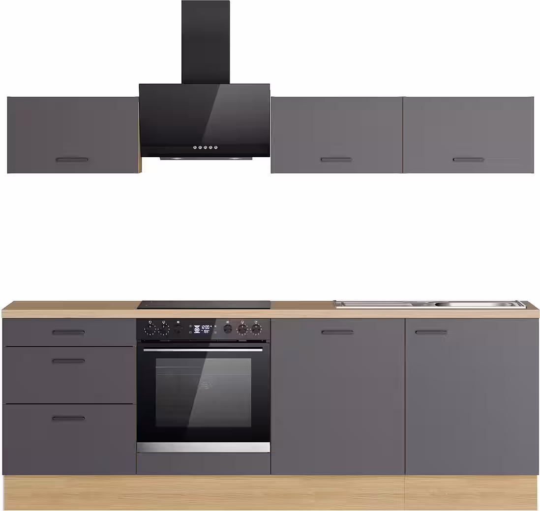 KOCHSTATION Küchenzeile KS-Sion Breite 240 cm, schnelle Montage OPTIsnap, wahlw. m.HANSEATIC-E-Geräten u.Stand Alone – Image 3