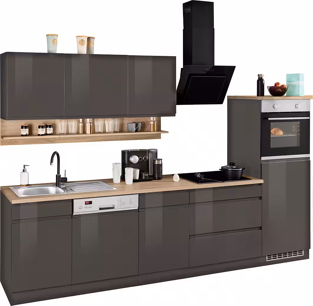 KOCHSTATION Küchenzeile KS-Virginia,neu in verbesserter Ausführung, Breite 300 cm, Soft-Close, wahlweise mit E-Geräten – Image 2
