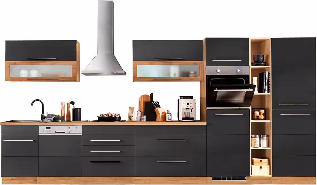 KOCHSTATION Küchenzeile KS-Wien, Breite 440 cm, wahlweise mit E-Geräten und Induktion – Image 9