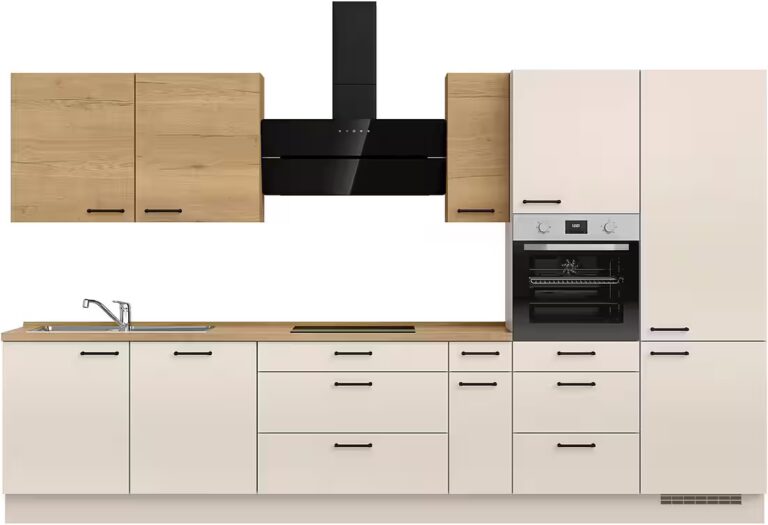 nobilia® Küchenzeile "MIAMI", NEU: individuell anpassbar mit gratis Profi-Beratung, vormontiert, Breite 360 cm, Ausrichtung wählbar, wahlw. mit E-Geräten