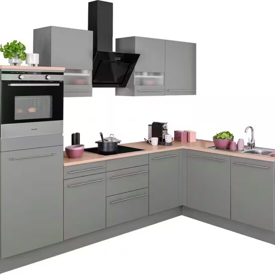 OPTIFIT Winkelküche Bern mit Hanseatic-E-Geräten, Stellbreite 285x175 cm, mit Induktionskochfeld, Soft-Close – Image 3