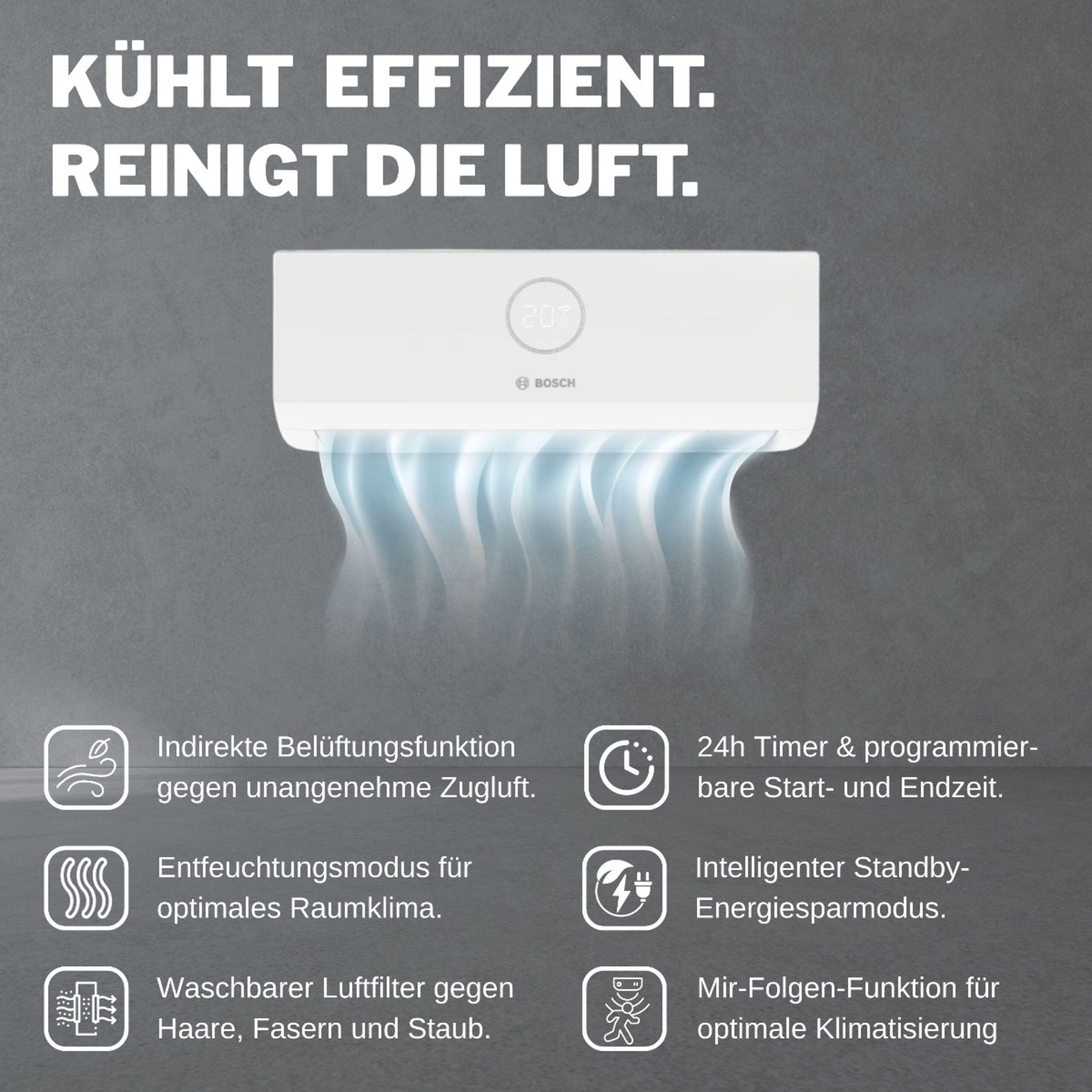 Multisplit-Klimaanlage Bosch CL5000M 53/2 E + CL3000iU W 26 E / CL3000iU W 35 E – Komfortable – Image 6