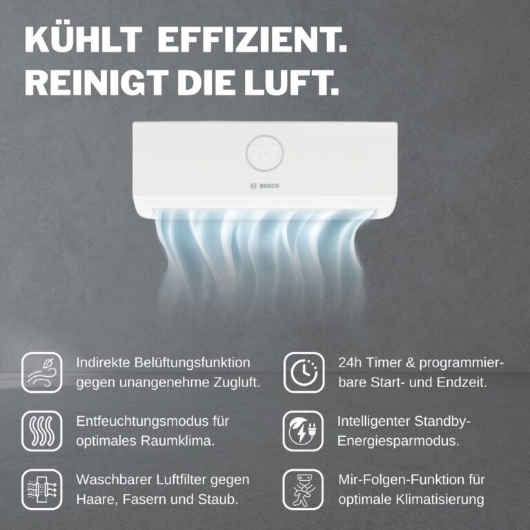 Split-Klimaanlage Bosch CL5000M 53/2 E + CL3000iU W 20 E / CL3000iU W 26 E – Effiziente Multisplit